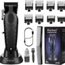 KEMEI 2296 Professional Hair Clippers for Men Cord/Cordless Hair Cutting Kits, Hair & Beard Trimmer, T Blade Barber Clipper with USB Rechargeable, Black Km-2299