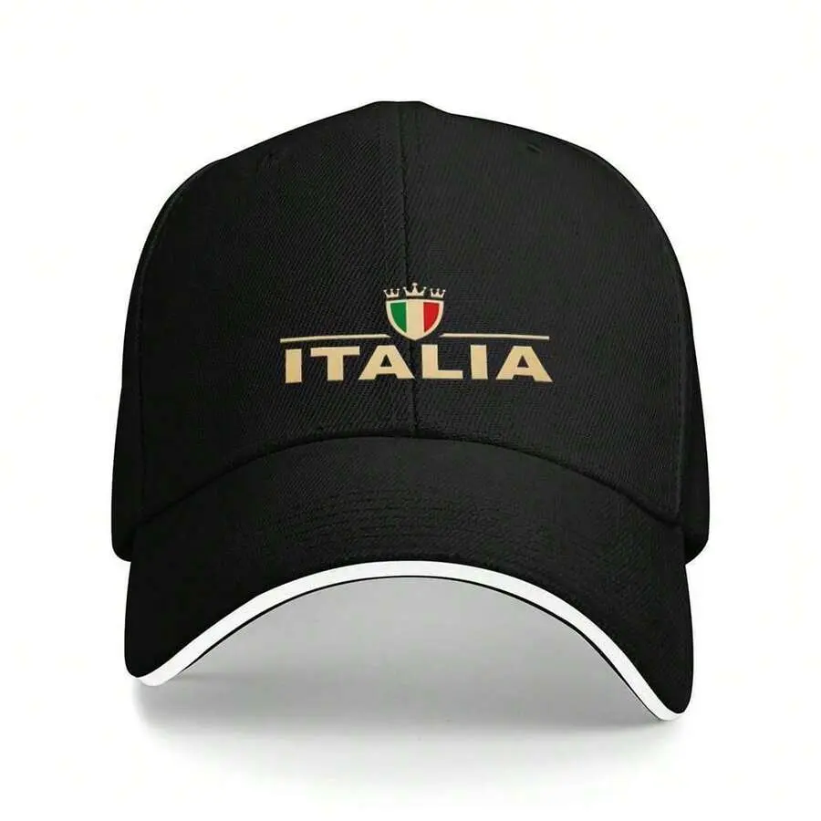 Sturdy Fashion Italian Flag Baseball Cap - Washed Cotton Casual Hat for Men, Adjustable, Portable, Fits Head Circumference Well, Lightweight All-Seasons Sports & Outdoor Hat with ITALIA Print, Adjustable Outdoor Cap, Classic Baseball Cap