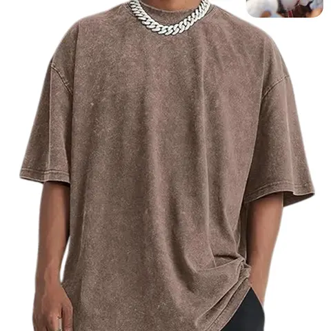 Men's cotton T-shirt solid color retro streetwear basic style - fabric skin friendly, comfortable, breathable short sleeved top, daily loose and versatile