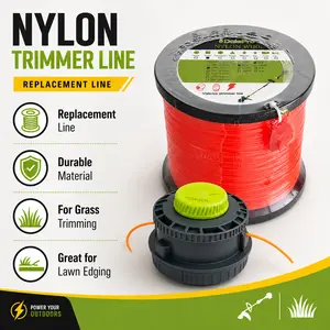 Nylon Trimmer Line Replacement for Weed Wacker, 0.095 Inch / 2.4mm Square String Trimmer Line for Grass Cutting and Lawn Edging.