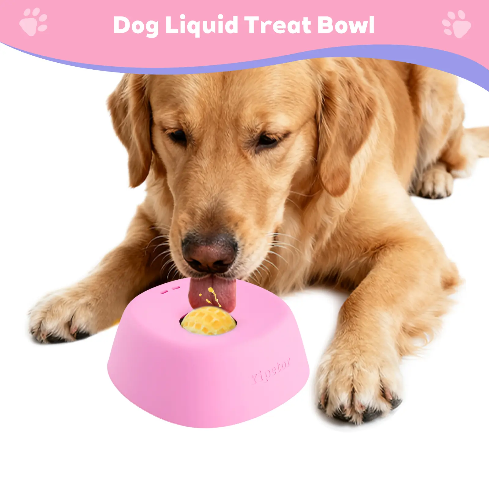 Yipetor Slow Feeder Dog Bowls for Liquid Treat, Free gift, Buy 2 Get 1 [Built-in Rolling Ball] No Spill Bone Broth Dog Licking Bowl, Multi-Purpose Puppy Yogurt Feeder Bowl for All Breeds Dietary Supplement/Post-op Nutrition Feeding