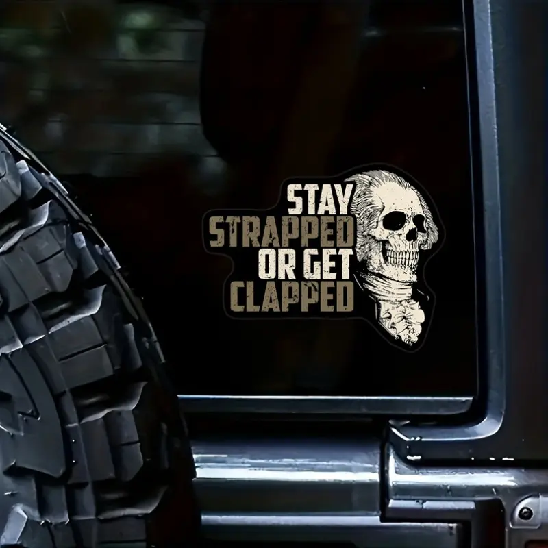 Lego Stickers - Vigilant or Punished, Skull Pattern, Gun Theme, Waterproof Adhesive for Helmets, Laptops, Cars, Water Bottles - Durable Outdoor and Indoor Use, 1 Pack