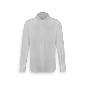 YVESLU Premium Cashmere Wool Shirt, Grey, Casual Fitting, Regular Fit, Wide bottom-hide, Ideal for Spring and Summer Season