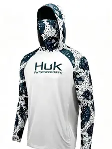 Professional Fishing Hoodie with Brand-New Fabric, Built-In Face Shields, UPF50 Sun Protection, Quick-Drying & Breathable for All-Day Fishing Comfort