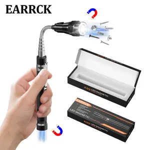 Telescoping Magnet Flashlight, Magnetic Pickup Tool with 3 LED Light, Extendable Neck up to 22 Inches, 360° Degree Flexible Neck, Gifts for Engineers, Husband, Boyfriend, Mechanic, Men, Dad, Father