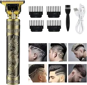 Men's Electric Shaver, Sculpting Scissors, Wireless USB Charging, Limiting Comb, Zinc Alloy Material, Father's Day Gift Rechargeable Gold Hair Clippers