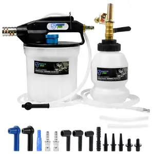 SMOTIVE PRO Pneumatic 2L Vacuum Brake Bleeder Fluid Extractor Pump Kit,Hands-Free Operation Air Pressure Brake Bleeder Tool with Adapters & 1L Refilling Bottle
