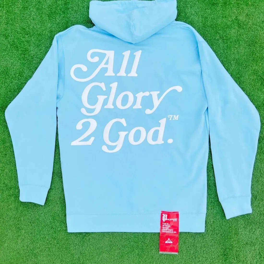 All Glory To God 'Sky Blue' "Cloud Puff" Hoodie - Unisex Christian Streetwear - (Adult Men & Women)