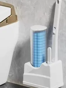 Disposable Toilet Brush Set with 18 Replacement Sponge Heads - Wall-Mounted Toilet Wand Kit with Holder, Cleaning Pack