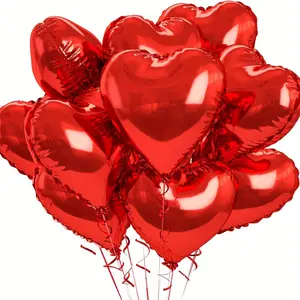 26PCS Red Heart Foil Balloons 10inch Red heart Mylar Shaped foil Love Balloon for Wedding Christmas Birthday Anniversary Party Decoration Party Birthday 2026 New Year Valentines Mother's Day Graduation party Decorations Balloons