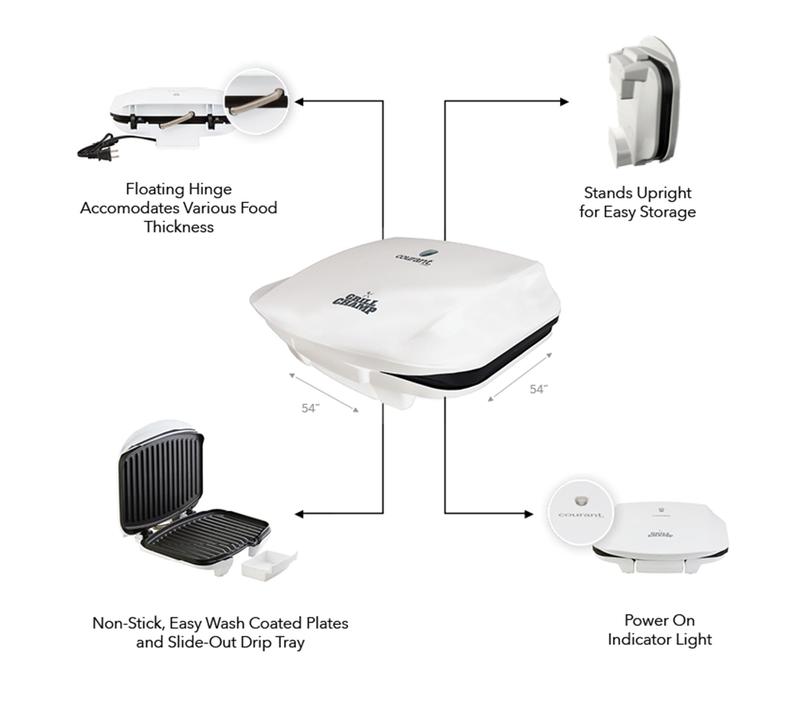 Courant Grill Champ 4-Servings Contact Grill and Panini Press