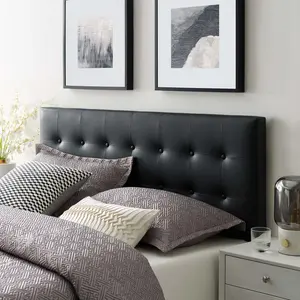 Modway Emily Queen Upholstered Vinyl Headboard in Black