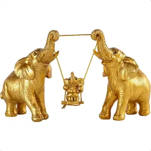 Elephant Statue For Home Decor.Gold Elephant Decor For Living RoomOffice Shelf Table Centerpiece Decorations.Elephant Gifts for Women Mom.Good Luck Elephant Figurines.Home Decor Living Room. Gold