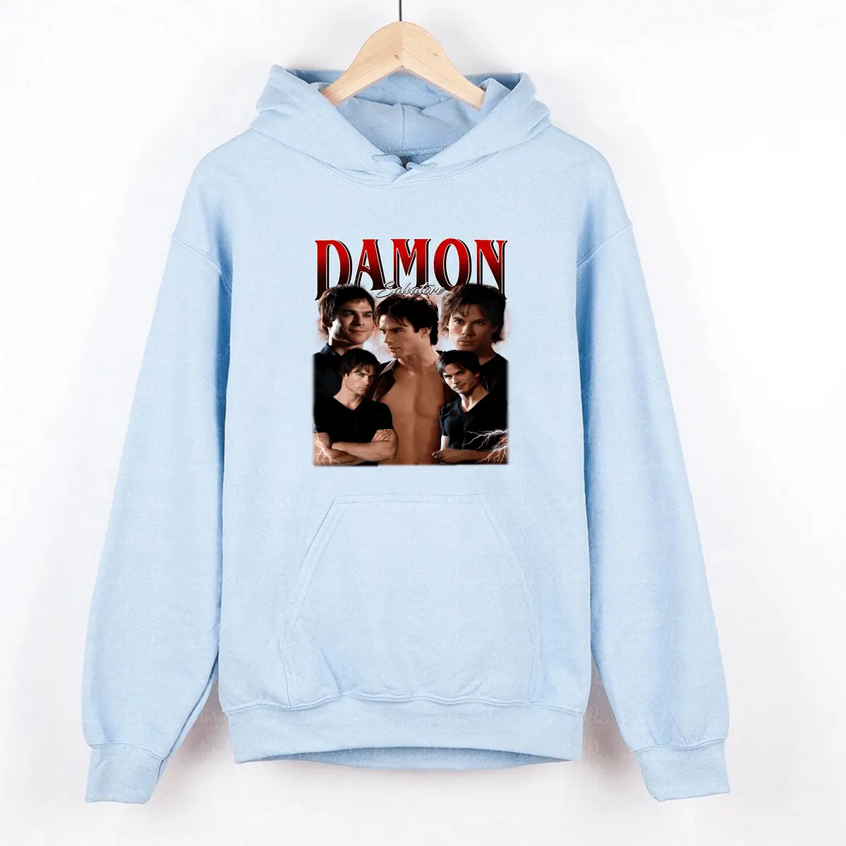 Vintage Damon Salvatore Tshirt Unisex Man And Women Graphic Tee The Vampire Diaries Shirt Ian Somerhalder Merchaphi Soft Go-To Cotton Hoodie & Sweatshirt for Men & Women