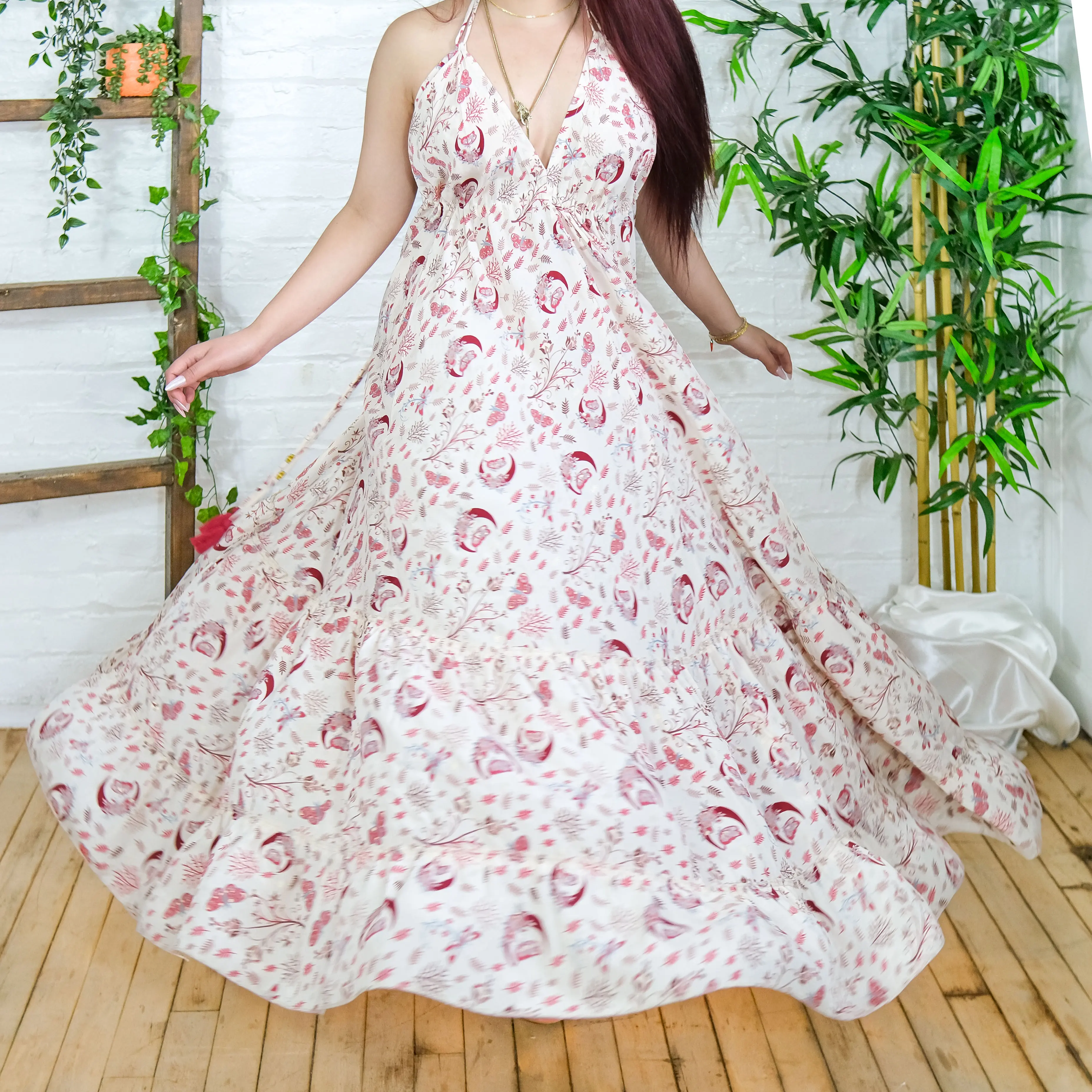 Long Backless Dress, Boho Summer Dress, Flowy Bohemian Maxi dress,  Celestial Whimsical Sleeveless Dress, Festival Fashion, Open Back Dress -  TikTok Shop