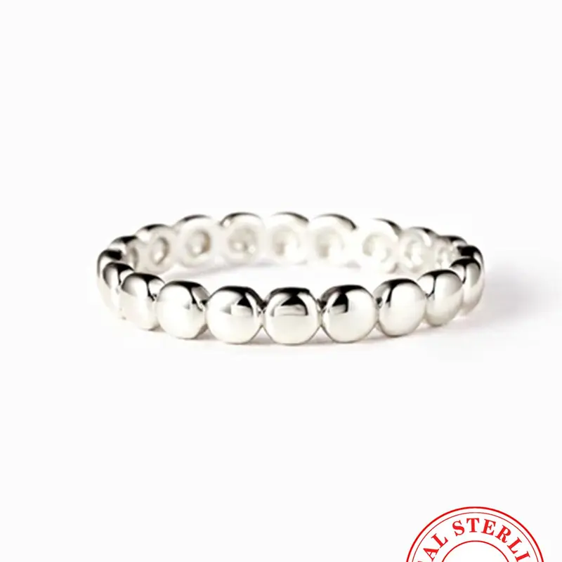 925 Sterling Silver Simple Style Plain Color Circle Ring, Exquisite Trendy Ring, Elegant Fashion Rings, Real Rings, Elegant Casual Ring, Fashion Jewelry for Women, Girl's Fashion Accessories for Party, Daily Birthday Gift