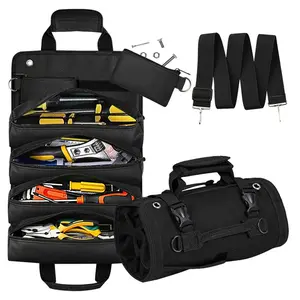 Heavy Duty Cross-Border Hardware Tool Storage Bag - Roll-Up Electrician's Kit & Auto Suspension Organizer, Portable Carry Case for Men, Women, DIY Enthusiasts & Father's Day Gift