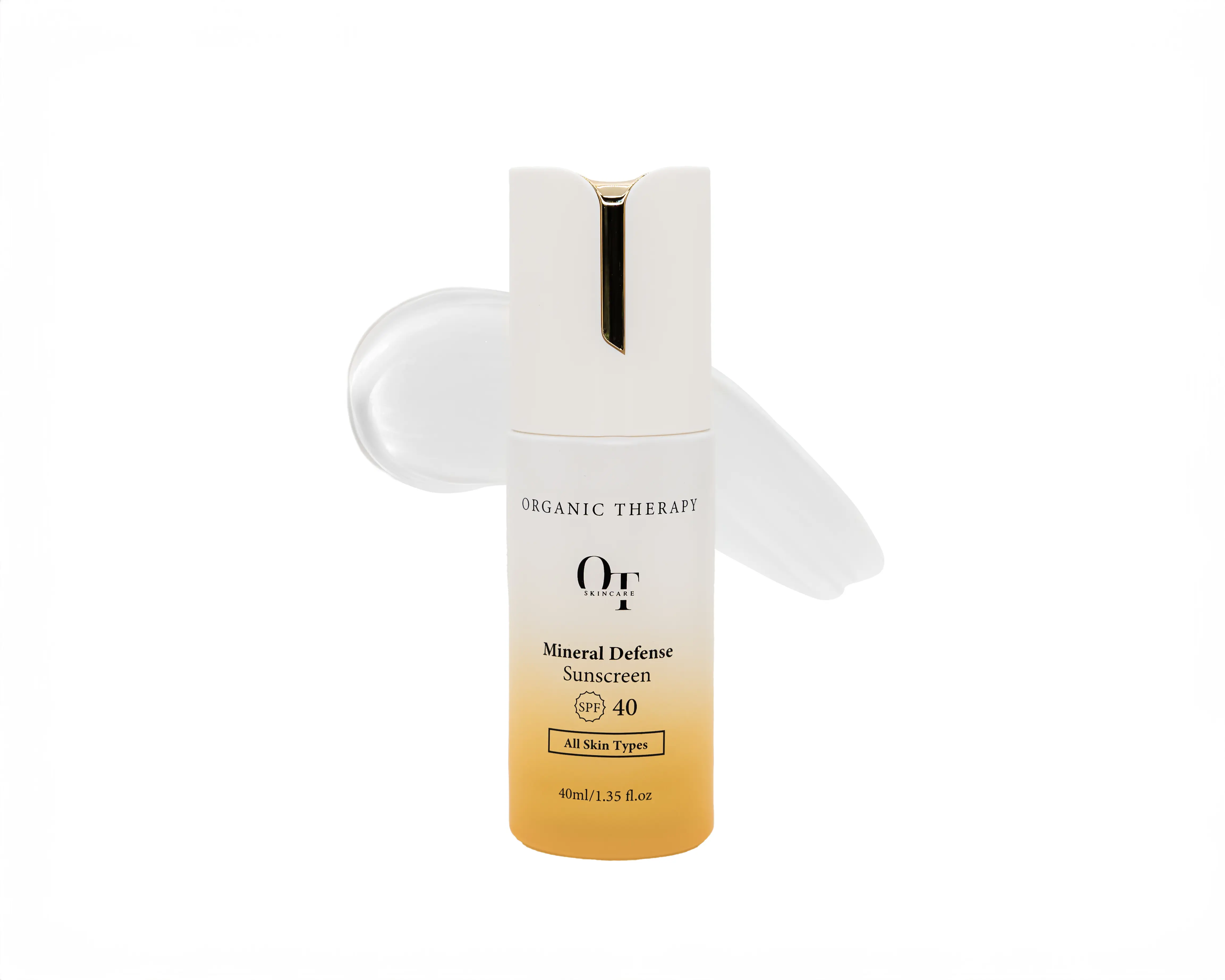 Organic Therapy Mineral Defense SPF 40 - 40ml Water-Resistant Sunscreen with Antioxidants for All Skin Types Facial Moisturizer UV Protection