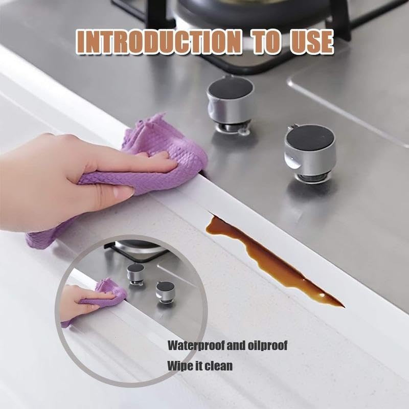 Waterproof Self-Adhesive Caulk Tape (1.5" Wide Coverage x 10.5Ft Long Run) - PVC Sealing Tool with Waterproofing, Built for Bathroom Moisture Exposure, Kitchen Edge Seal, Flexible Seal for Toilet Base