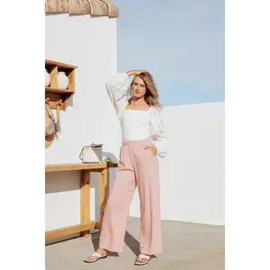 Dean Linen Pants - Light Pink