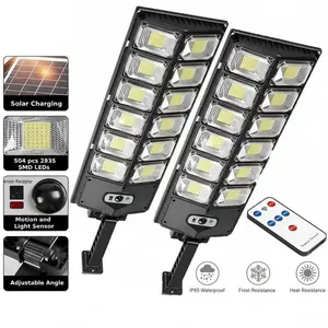 LED Solar Street Lights Outdoor Waterproof Solar Charging Motion-activated Remote-Controlled Sensor for Yard Garage Front Door Pathway 3 Lighting Modes Adjustable Angle (1 Pack)