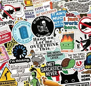 130Pcs Unhinged Meme Stickers Funny Relatable Quotes for Laptops Water Bottles & Hard Hats Waterproof Vinyl Decals