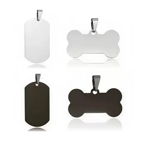 Stainless Steel Blank Tags - Bone-Shape, Oval Laser Engraving Tags for Unisex Customizable Pendants, Necklaces, Keychains, DIY with Charms Crafts, Personalized Gifts (Tools & Hardware Accessory; Not for Bracelets)