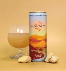 Kavaly Ginger Bliss Original Kava-Infused Sparkling Beverage Drink