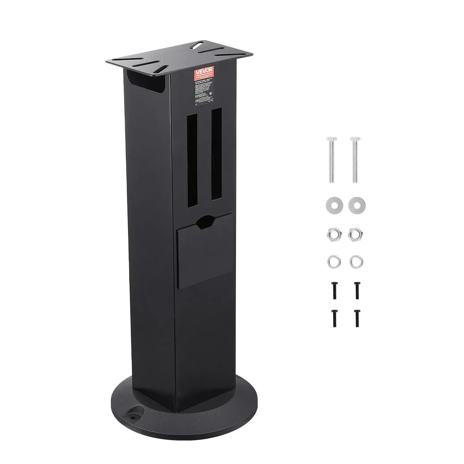 【Summerfinds】VEVOR Bench Grinder Stand, Heavy-Duty Bench Grinder and Vise Floor Pedestal with 11" x 6.7" Mounting Plate, Grinding Wheel Storage Compartments & Cast Iron Base, Compatible with Most Bench Grinders Hardware Tool Kit