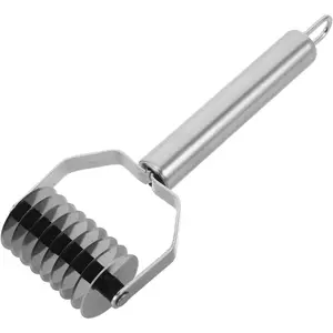 Pasta Noodle : Stainless Steel Pasta Roller Spaghetti Maker Noodle Lattice Roller Dough  Wheel Masher Kitchen Tool