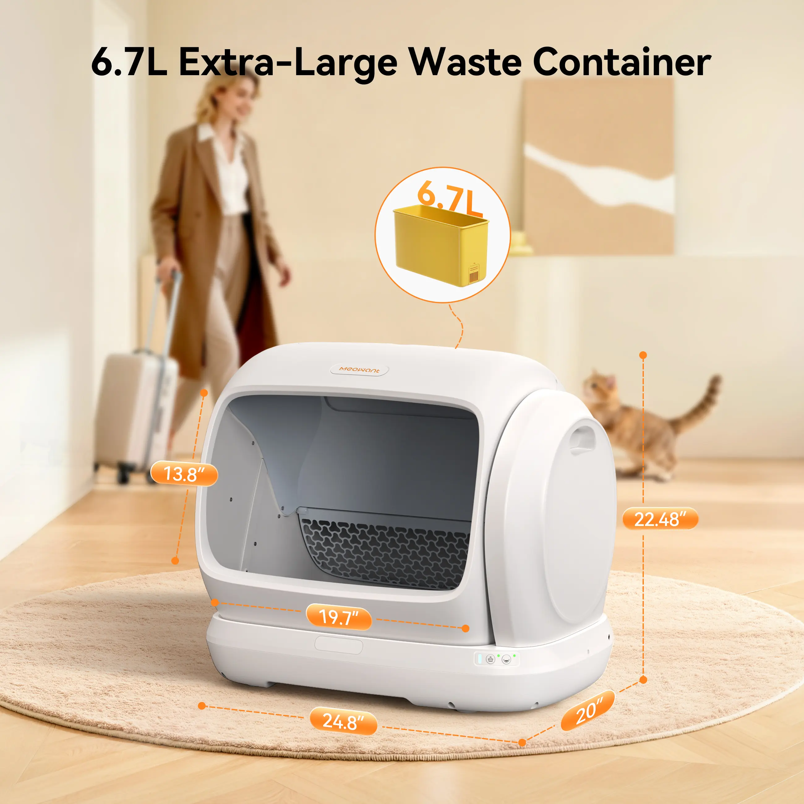 Meowant SC09 Smart Automatic Large Self-Cleaning Cat Litter Box, 106L  Extra-Large Space, APP Control, Odor Removal, Anti-Pinch Design, Easy  Installation for Multiple Cats, Smart Litter Box, Automatic Litter Box -  TikTok Shop