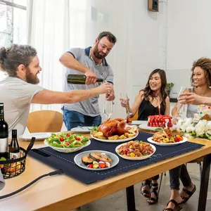 Electric food warming tray| Portable and rollable silicone mat, adjustable temperature, full surface heating, automatic power-off - suitable for parties and gatherings