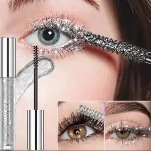 Sliver Gold Purple Diamond Glitter Mascara - Waterproof, Quick Dry, Long Lasting, Shiny Eyelashes, Cosmetic Makeup Moisture