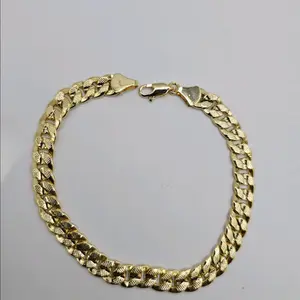 CUBAN BRACELET gold plated 9"inches bracelet fashion style Stamp