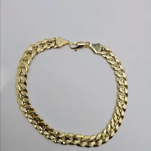 CUBAN BRACELET gold plated 9"inches bracelet fashion style Stamp