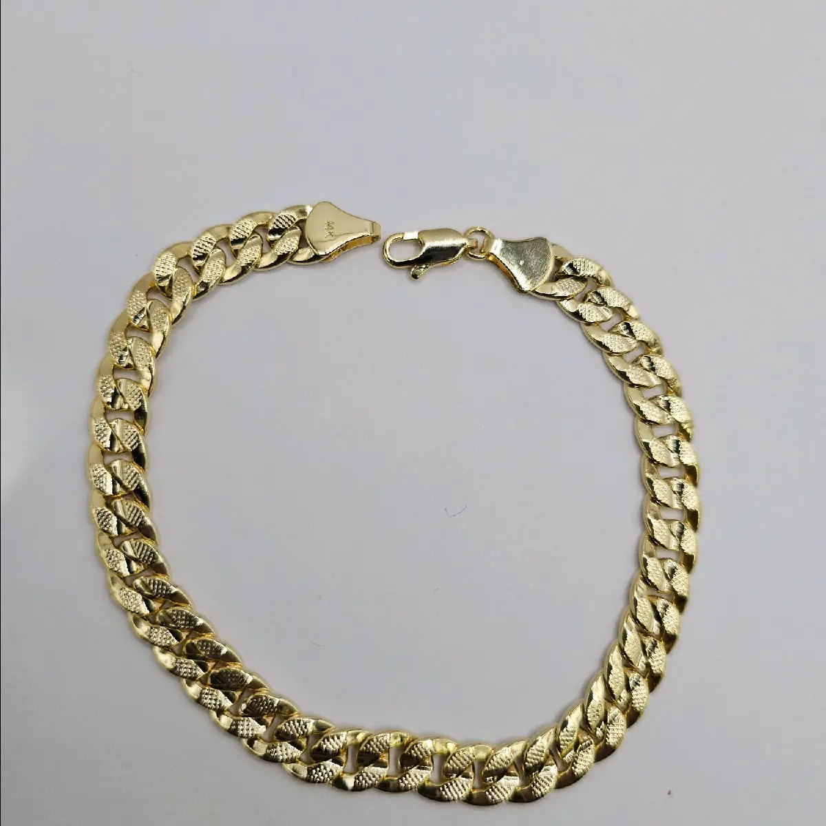 CUBAN BRACELET gold plated 9"inches bracelet fashion style Stamp