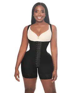 BBL Elegant Open Bust Mid Thigh Bodysuit, w/ Wide Straps, 3 Level Hook Compression, Multi Hip & Waist Size with Perineal Zipper (LUXBBL-013/LUXBBL-213)