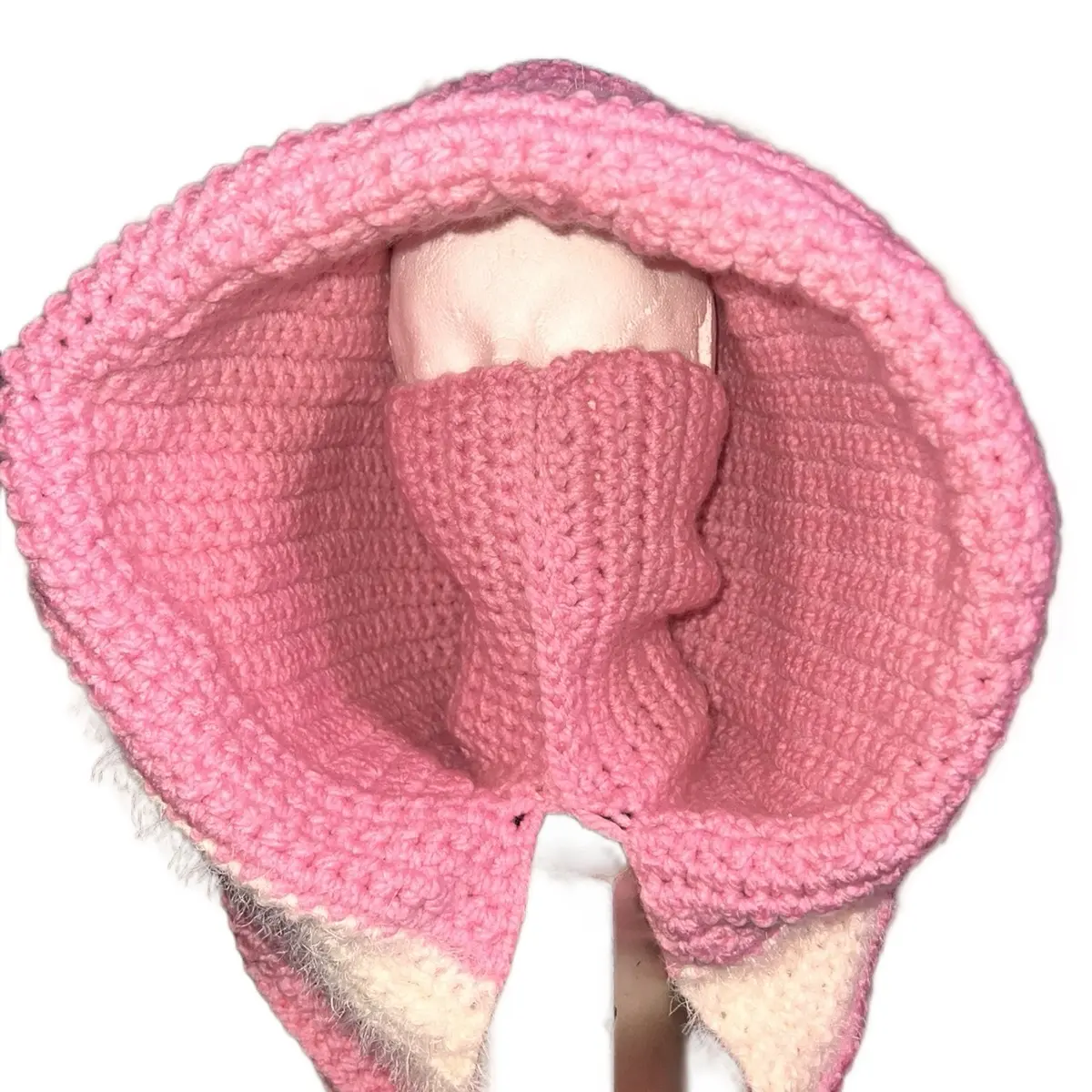 Crochet hood with mask