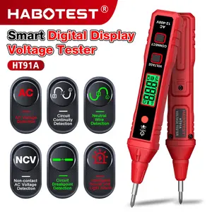 HABOTEST HT91A Voltage Detector Pen, 12-400V NCV Non-Contact Tester LCD Display Live Wire Breakpoint Finder with Flashlight & Data Hold