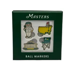 Official Masters Tournament 4-Piece Icons Gnome Golf-Themed Metal Ball Marker Set, Golf-Themed Ball Markers
