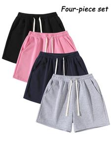 Men's Elastic Waist Lightweight Athleisure Shorts - Soft, Breathable, Adjustable, Loose, Solid Color, Above-Knee - Comfy Mens Clothing for Gym, Commuter Use,summerwins