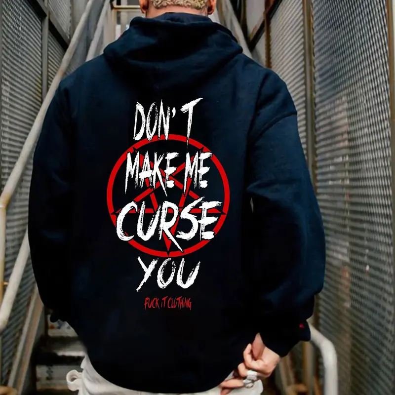 DON'T MAKE ME CURSE YOU Black Print Hoodie