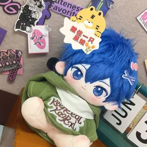 20cm HATSUNE MIKU: COLORFUL STAGE! KAITO Handsome Boy Doll Cosplay Cotton Stuffed Body Dress Up Clothes Cotton Gift Xmas