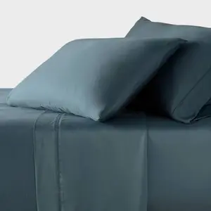 Queen 320 Thread Count Cool TENCEL Lyocell Sheet Set Graphite - Threshold: Satin Weave OEKO-TEX Certified 4-Piece Set