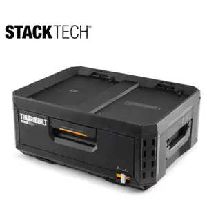 ToughBuilt StackTech 1-Drawer Black Plastic/Metal Tool Box - 21-in W x 8.8-in H x 16-in D