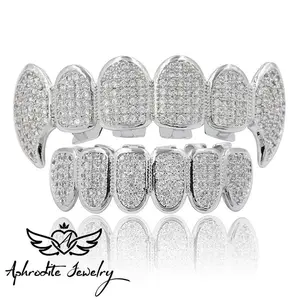 【Fashion casual】Hip hop braces jewelry micro-inset zircon braces Demon fangs