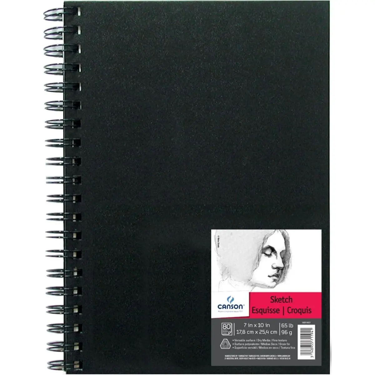 Artist Series Sketchbook, Wirebound Journal, 7x10 inches, 80 Sheets (65lb/96g) - Artist Paper for Adults and Students - Graphite, Charcoal, Pencil, Colored Pencil