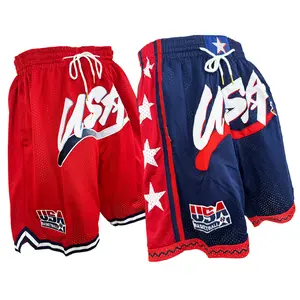 NEW Men's USA Dream Team Basketball Shorts 2024 Four Pockets Breathable Embroidered Court Beach Pants S-XXL Athletic Bottoms Gym Outfit