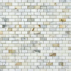 Calacatta Gold  Brick 1x2 Polished/Honed Marble Mosaic Tile