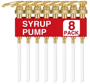 8Pcs Syrup Pump Coffee Syrup Pump Dispenser Coffee Syrup Bottle 750ml 25.4oz Syrup Pump Great for Home & Coffee Bar Drinking Mixes